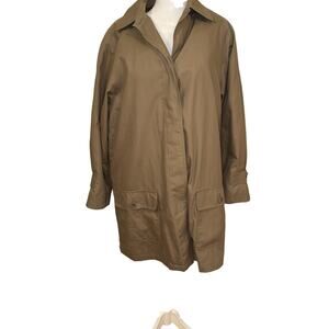 London Fog Women's Trench Coat Size 14 Regular Tan Button Sleves and Pockets